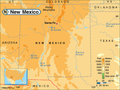 New Mexico Map Regional Political