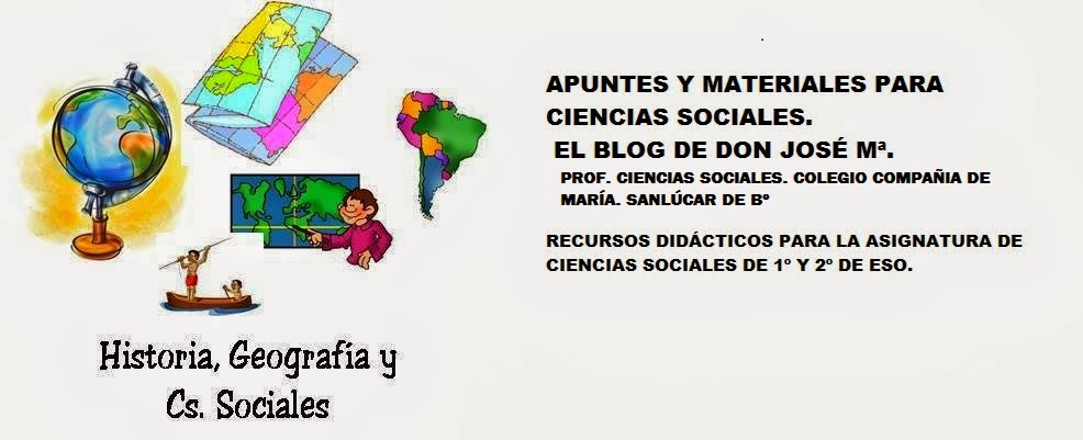 Apuntes y materiales para  Ciencias Sociales de 1º y 2º de ESO.
