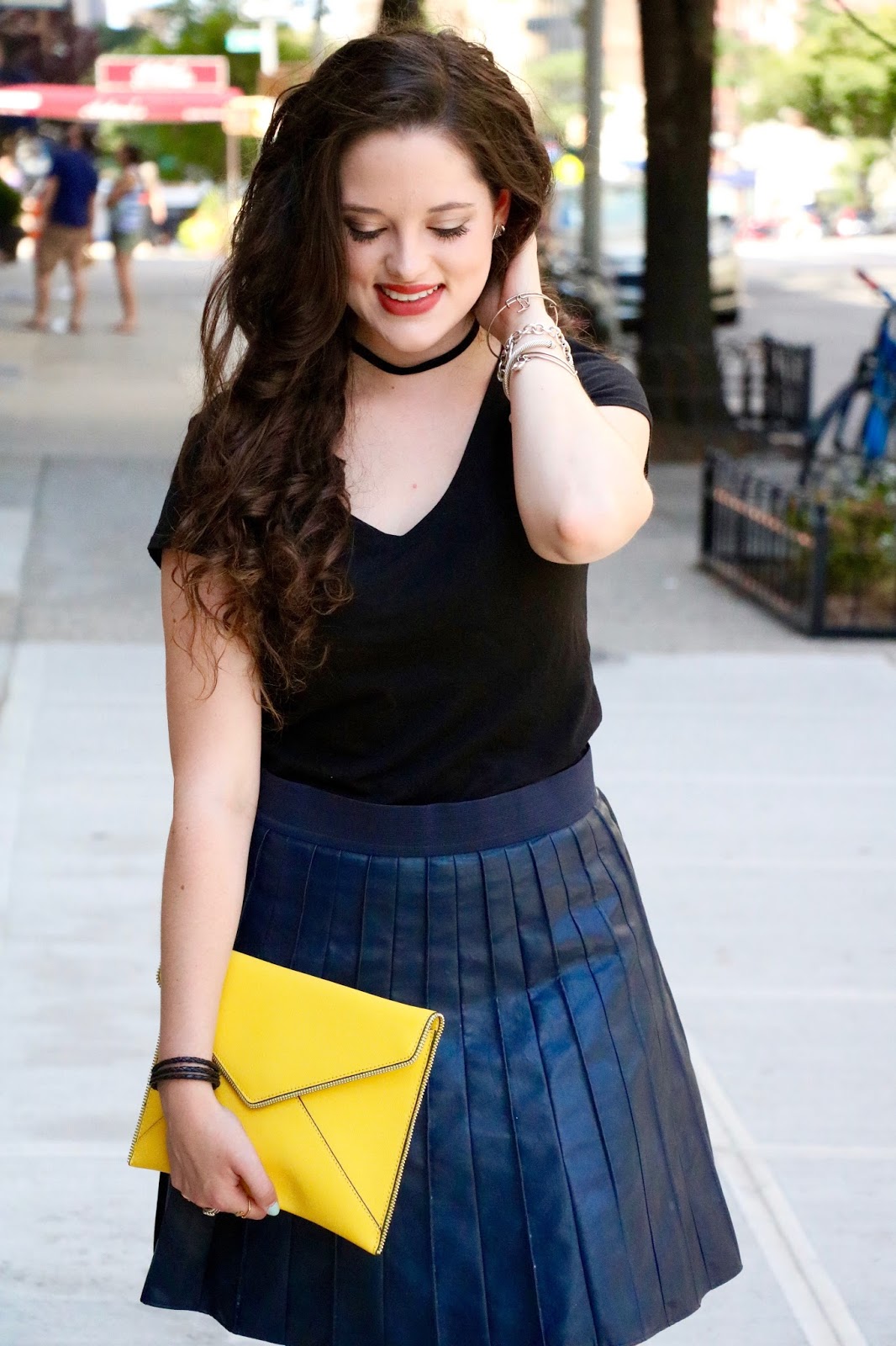 nyc fashion blogger leather skirt