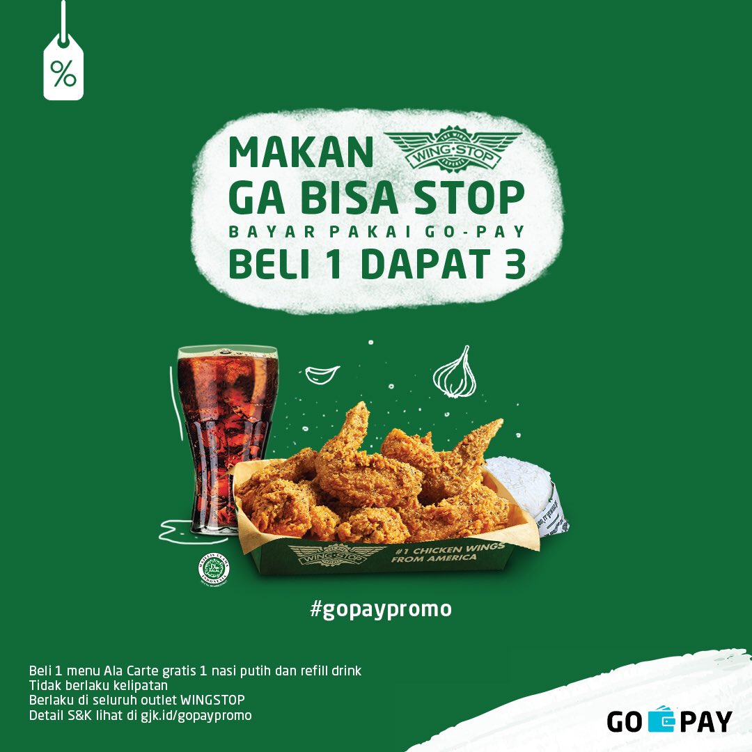 GOJEK - Promo Buy 1 Get 3 di Wing Top Pakai GOPAY  (s.d 30 Nov 2018)