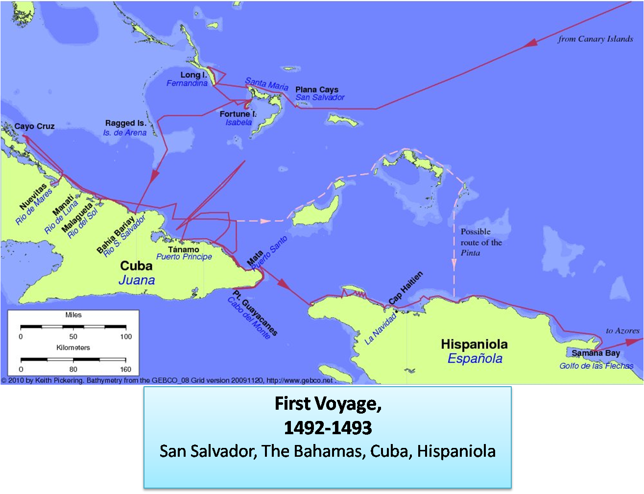 Карта острова эспаньола