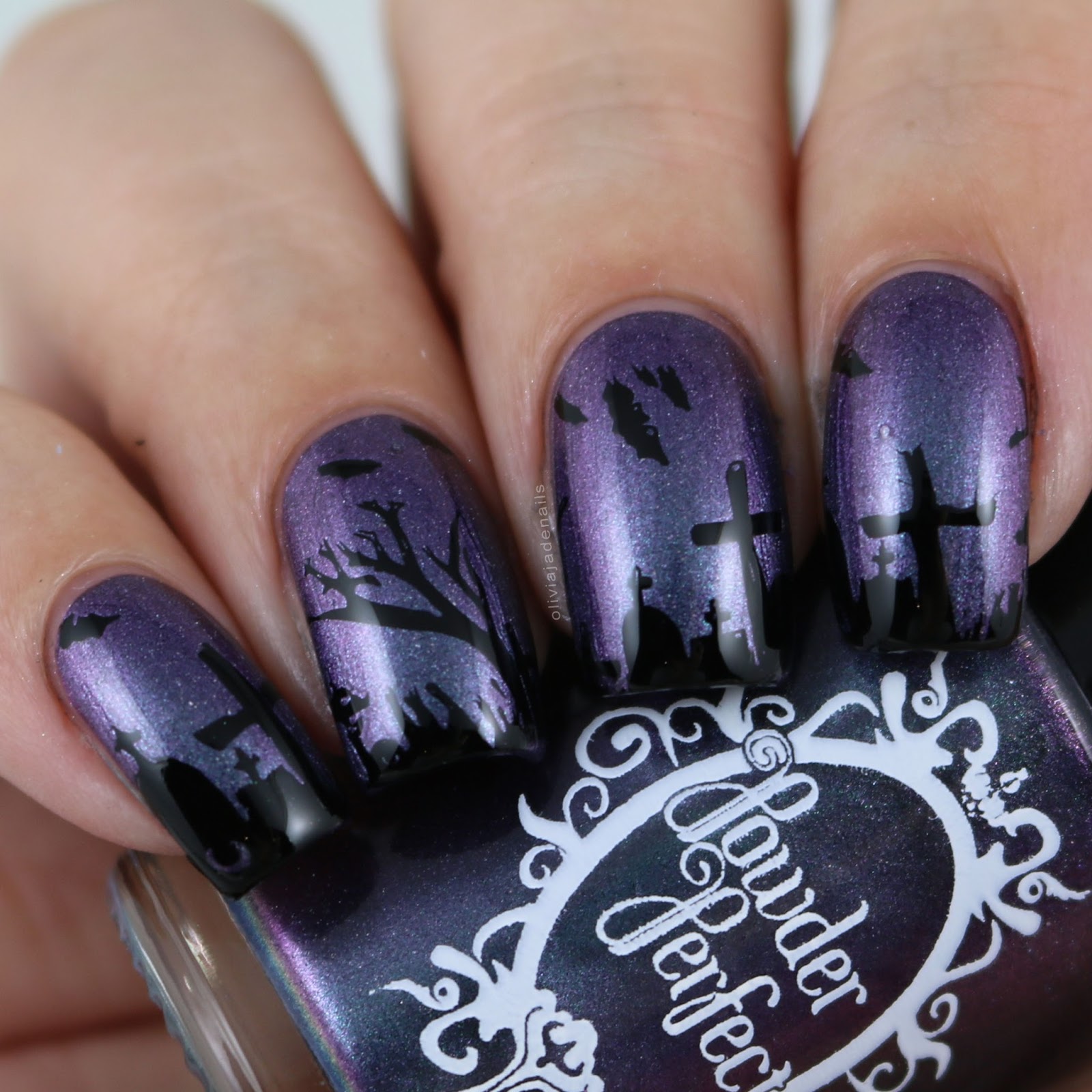 Olivia Jade Nails: Powder Perfect Halloween 1 Stamping Plate - Swatches ...