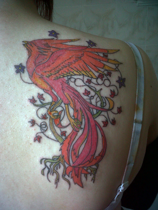 Beautiful fire phoenix tattoos 3d images title=