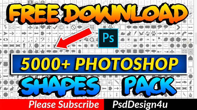How to Free Download & Install New 5000+ Photoshop shapes (All Photoshop Versions )