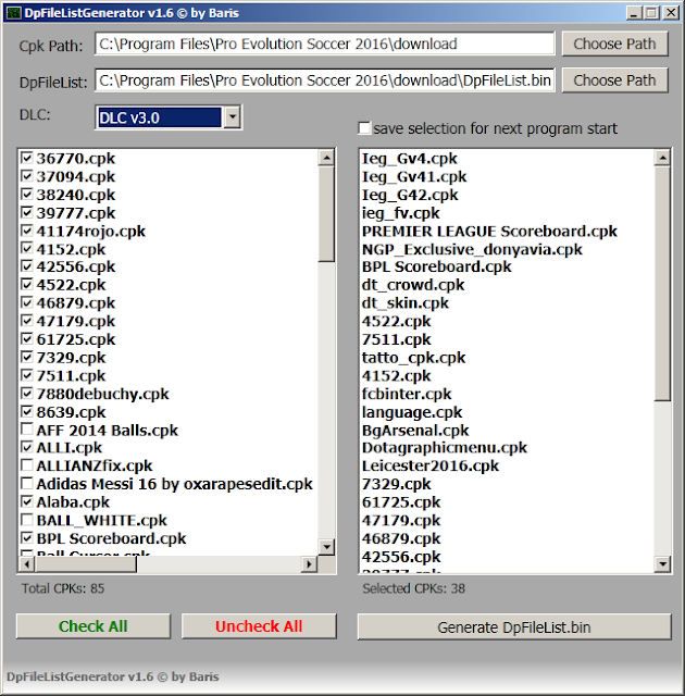 Dpfilelist Generator V1 6 Dlc 3 0 Patch Pes New Patch Pro Evolution Soccer