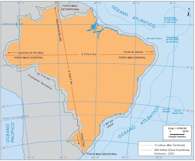 Geografiamove: Pontos extremos e extensões do Brasil; veja no mapa