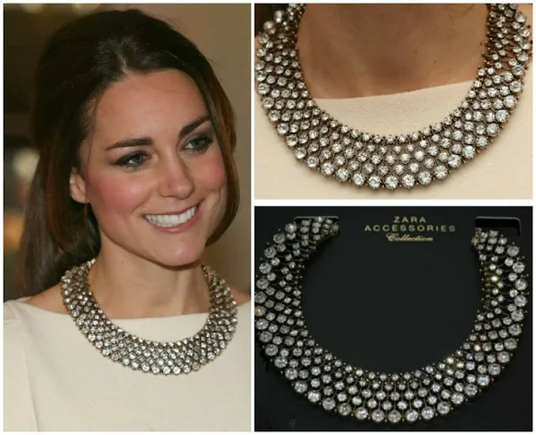 Kate Middleton effortlessly paired this modestly priced jewellery with her designer gown by Roland Mouret.
