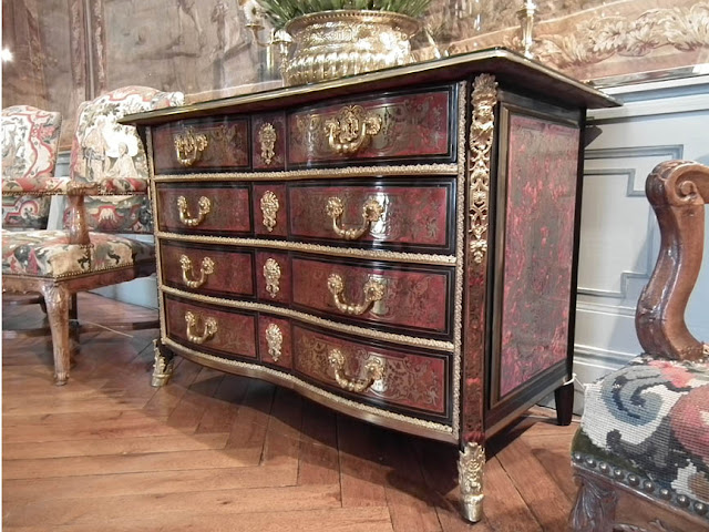 Boulle chest of drawers, Chateau of Cheverny. Loir et Cher. France. Photo by Loire Valley Time Travel.
