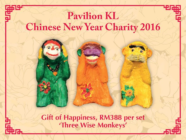 Gift of Happiness three wise monkeys @ RM388, Pavilion KL Charity Drive