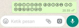 Cara Membuat Tulisan Unik Dalam Lingkaran di WhatsApp