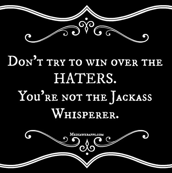 Advice Quote - Don't try to win over the haters