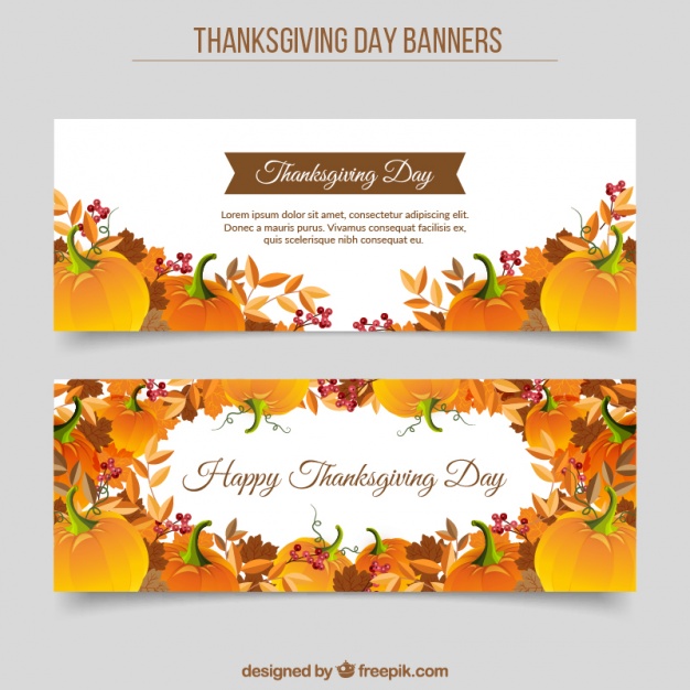 Thanksgiving Banner Free Vector