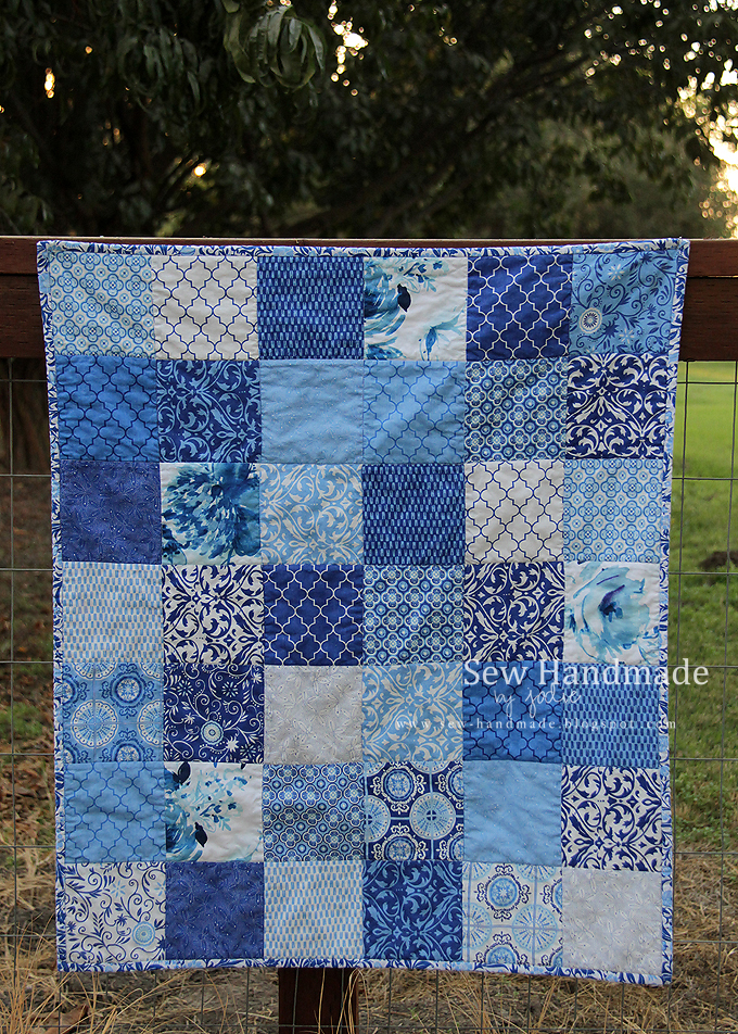 Sew Handmade Blue Baby Quilt