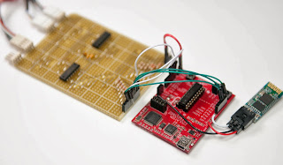 MSP430 Value Line Launchpad DRO controller connected to a level shifter board