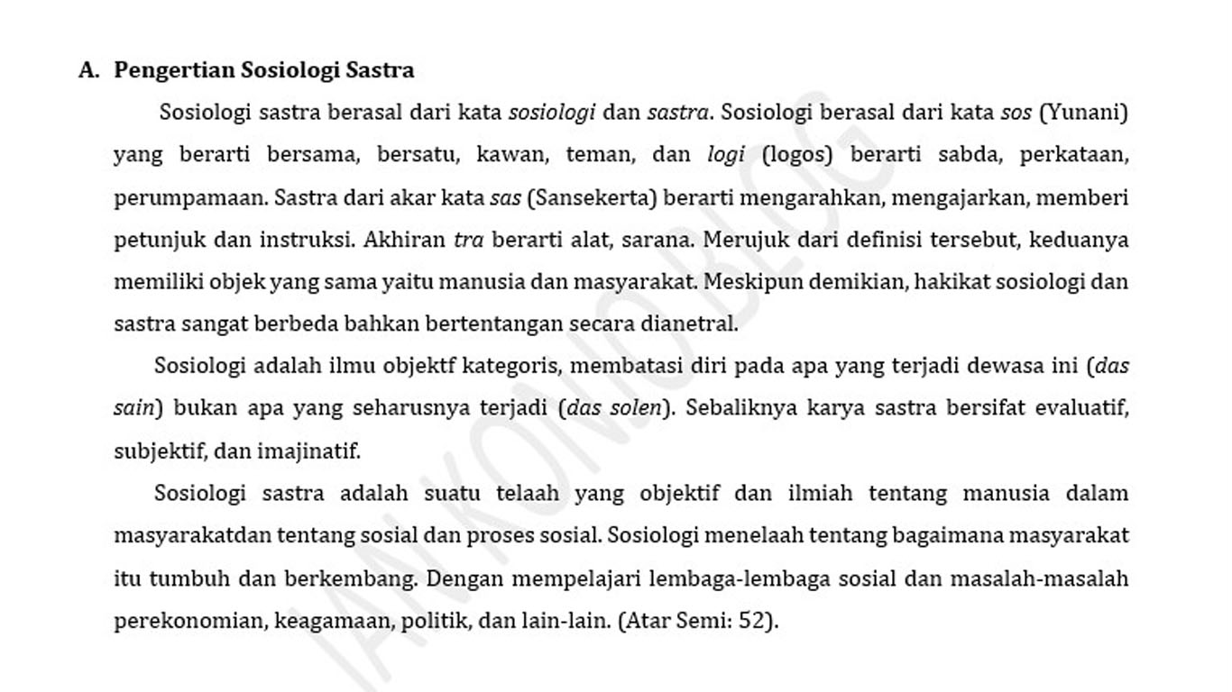 Makalah Sosiologi Sastra Jari Rindu Blog