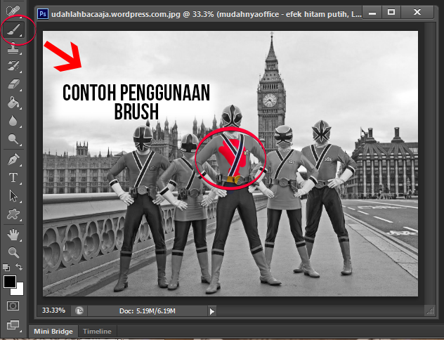 Contoh Penggunaan Brush