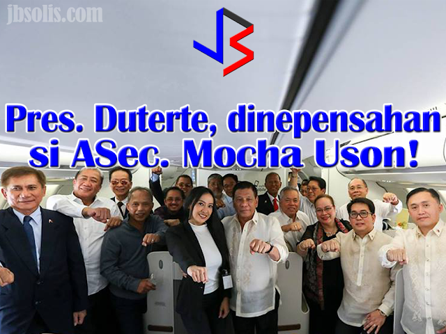 President Duterte defended the appointment of celebrity blogger and campaign supporter Mocha Uson to the new position of Presidential Communications Operation Office  Assistant Secretary for Social Media. Prior to this appointment, Duterte appointed her as MTRCB Board member a few months back, a position she is now vacating. Previously known for leading the all-female group Mocha Girls, Uson became one of the staunchest supporters of then candidate Duterte. During a press conference before leaving for his state visit to Cambodia,  President Duterte was asked about his appointment of Uson. The president straightly answered that it was his own idea to appoint Uson, stating that "There is nothing wrong with the woman, she’s bright, she’s articulate, and if it's just the matter of dancing, she was not dancing naked, a little bit sexier than others. That should not deprive her of the “honors that she deserves, it's a matter of intellect." Mr. Duterte said. "Her dancing, it's a job, a livelihood," the President added.  “There’s no law which says if you expose half your body with a shorts and bra, you are disqualified from being the President of the Philippines,” President Duterte further stated. The president went back to Mocha's contributions to his campaign, saying Mocha and her group believed in him and has campaigned for him without asking for anything in return. Duterte emphasized that it was his turn to believe in Uson. He believes that Mocha is qualified for the post, citing the time she spent in his campaign. She sees Mocha as intelligent, one you can listen to and debate with. The president further cited Mocha's experience and her huge following in social media, saying she can have a very structured mind.  As a Palace official, Uson will be in charge of social media and will be producing social media content, said presidential spokesperson Ernesto Abella.  Some of the reactions questioned Uson’s lack of Civil Service qualifications. But since presidential appointees are usually co-terminus with the president, they are not required to take and pass the Civil Service examinations.  As for her background, Mocha, who is Margaux Uson in real life, is a 1998 medical technology graduate of the University of Santo Tomas. She later took classes in medicine but later dropped out after two years to focus on her blossoming showbiz career.  One of the reasons behind Mocha's support for Duterte, whom she believes would end criminality in the country, was the failure of justice in her father's death.   Mocha's father is Judge Oscar Uson, who was assigned to the local court in Tayug, a 3rd-class municipality in Pangasinan. Previously published reports said Uson was assassinated in 2002 by 4 hit men while heading home from work in Asingan town.  The president summed up his statement saying "Every Filipino should deserve a chance, whatever."
