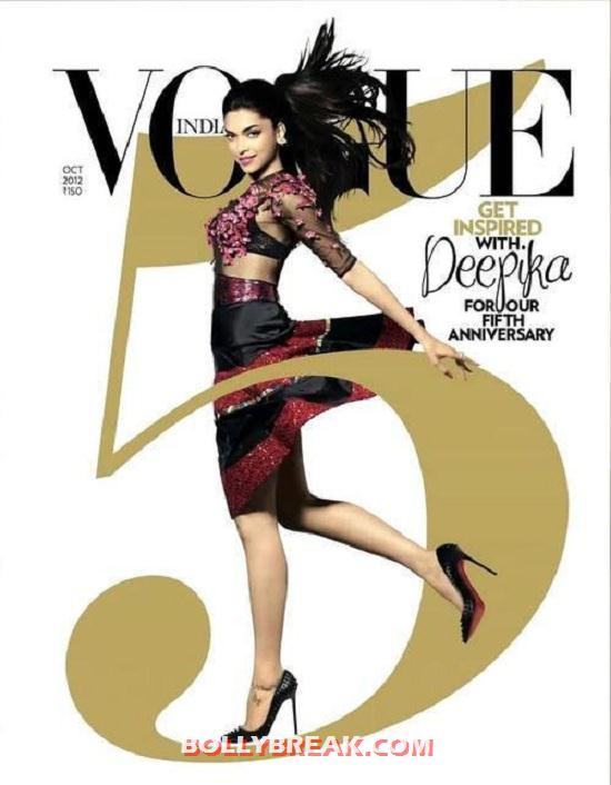 Deepika Padukone Looks gorgeous in a pencil skirt and pencil heel pumps - Deepika Padukone on Vogue India-October 2012