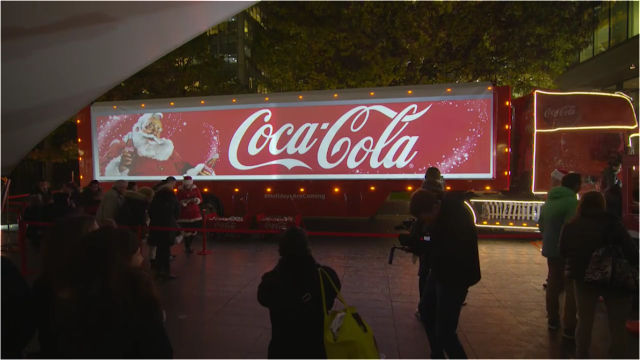 CocaCola Christmas Truck Tour Santa Projection