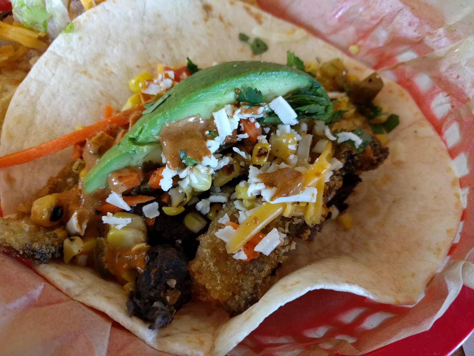 Fried avocado and mushroom tacos at Torchys Tacos in Amarillo