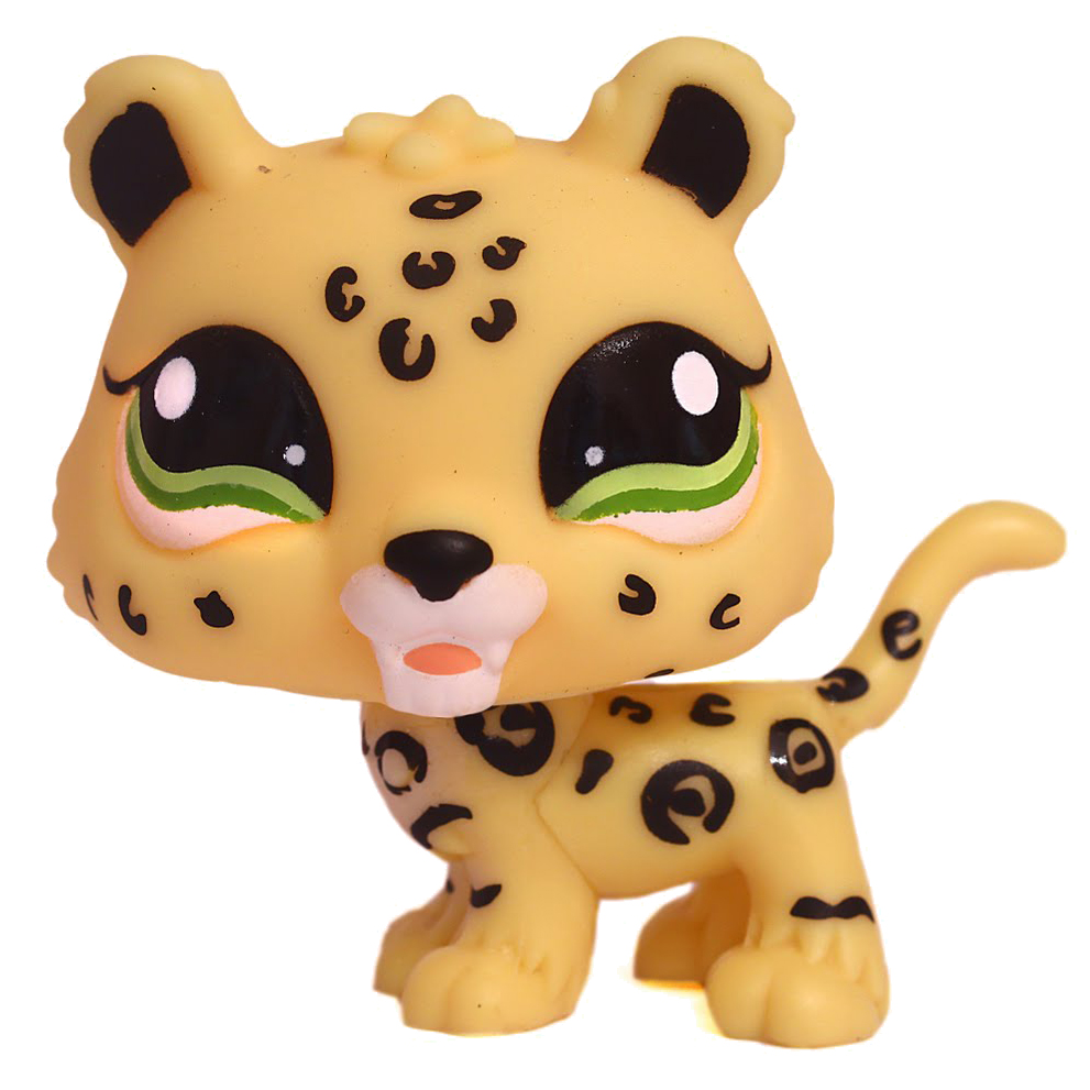 Littlest Pet Shop~#1419~Jaguar Cat~Yellow~Black Spots~Green Dot Eyes 