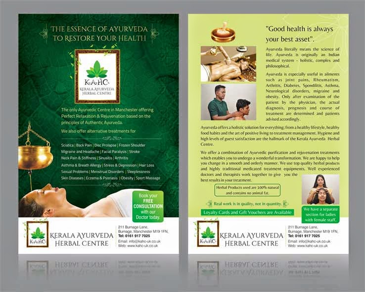 C & O adventures Leaflet Design for Ayurveda Centre in Manchester