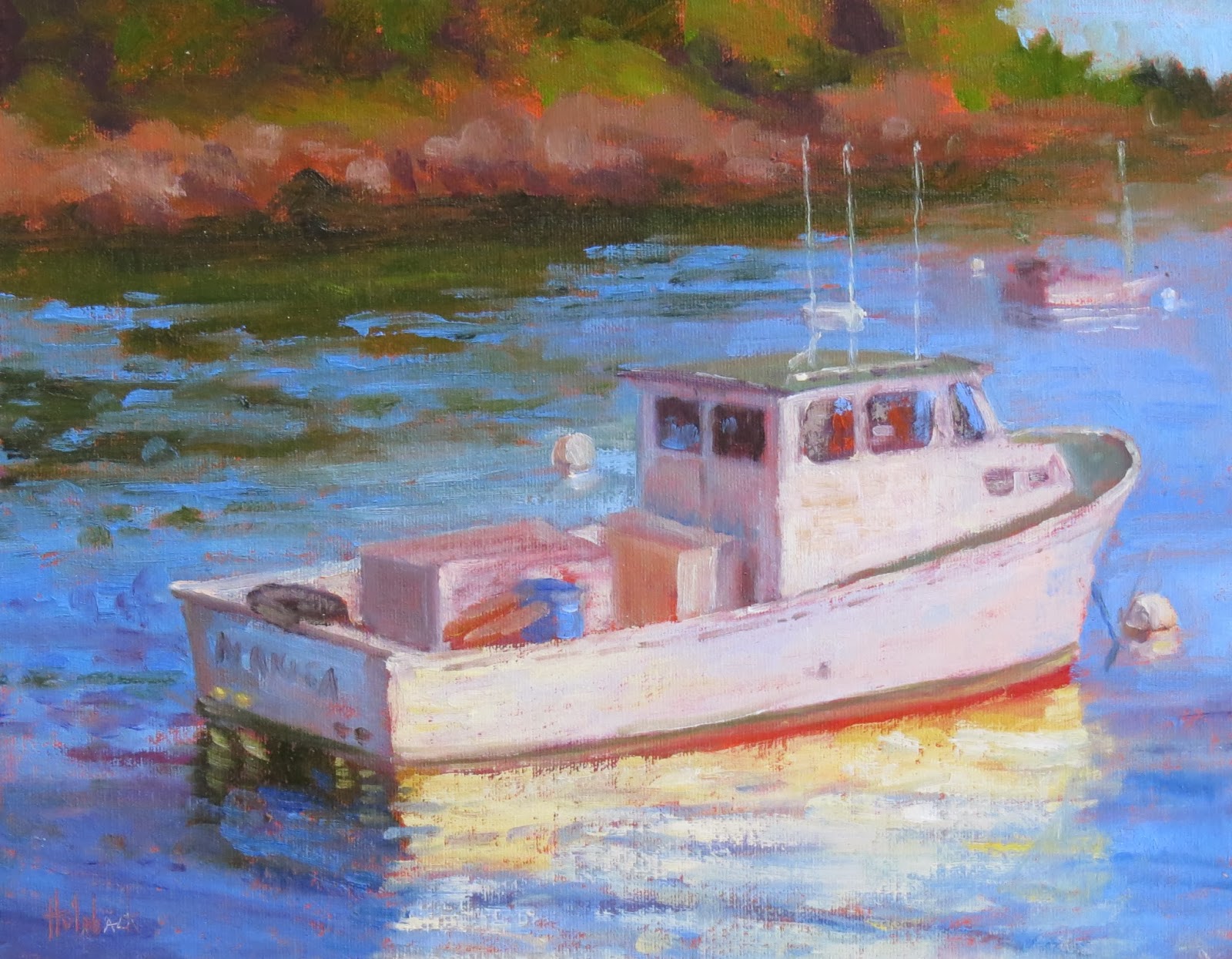 Daily Painters Of Colorado Working Boat Impressionistic Oil Painting