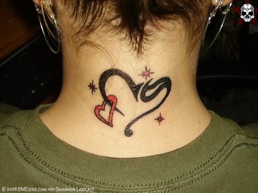 Heart Outline Neck Tattoo - wide 1
