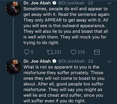  People who acquire wealth illegitimately may appear successful but they have no peace of mind - Joe Abah