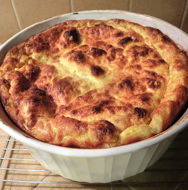 Baked Cheese Souffle in Casserole dish