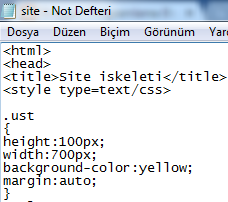 CSS(Ders-2) Site iskeleti yapımı