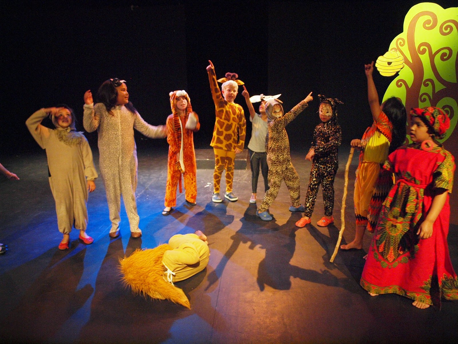 Children from the Plumstead drama studio in Cape Town show how drama