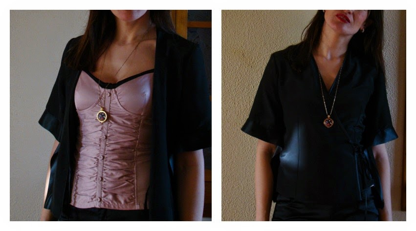 Blusa hecha a mano tipo Kimono