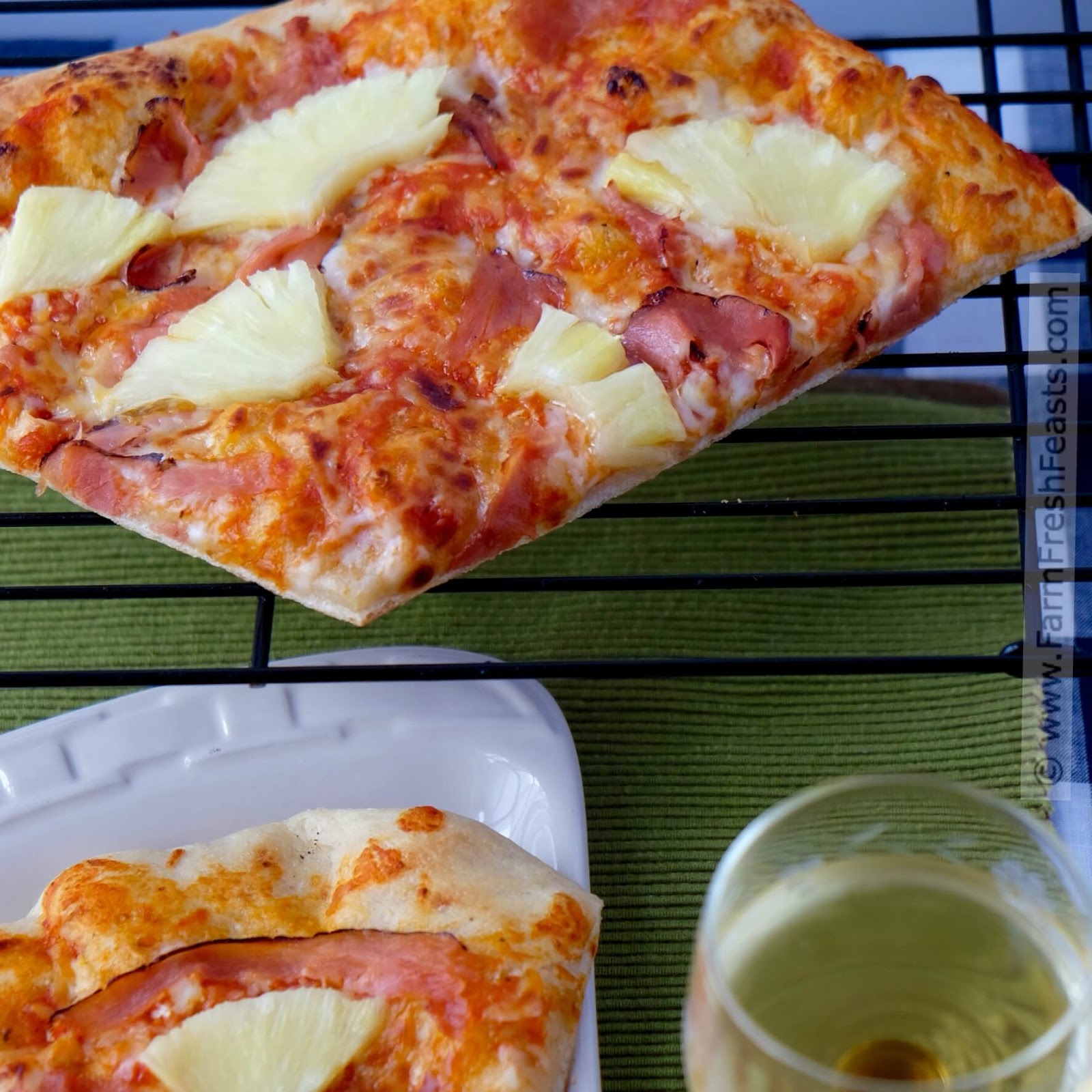 Farm Fresh Feasts Fresh Pineapple and Shaved Ham Pizza with Mascarpone