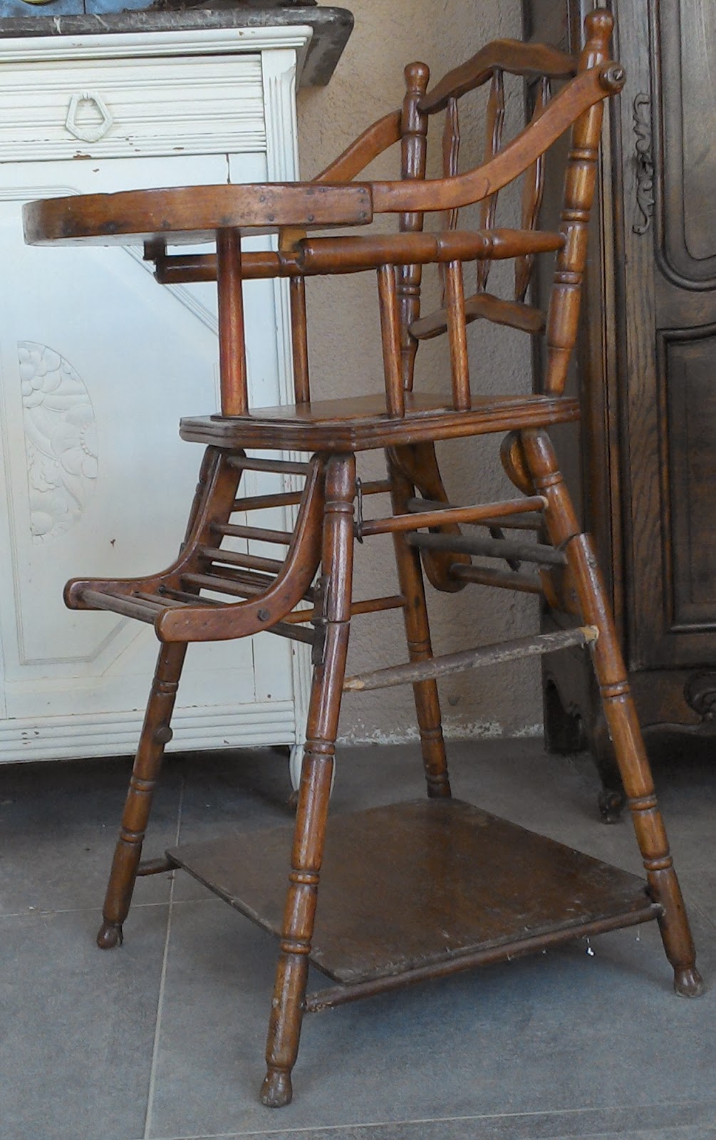 www.didoulabrocante.fr chaise haute enfant façon bambou