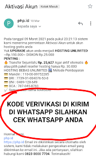 Kode Verifikasi Lewat WhatsApp