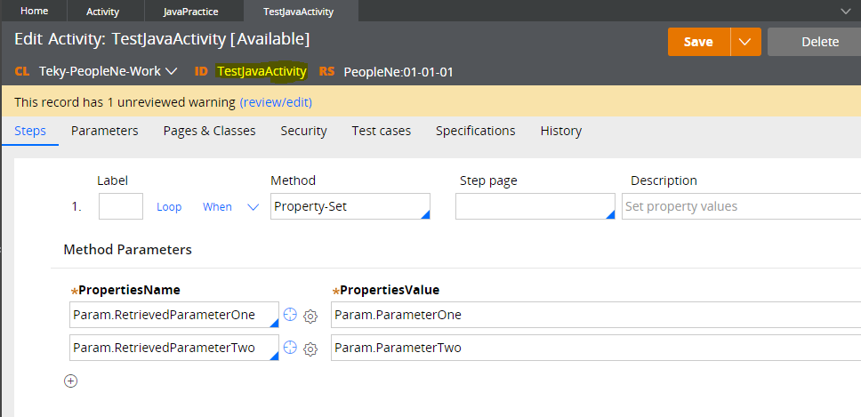 Pega Learnings: How to call activity from Java Step in pega