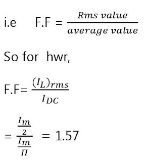 half wave rectifier form factor