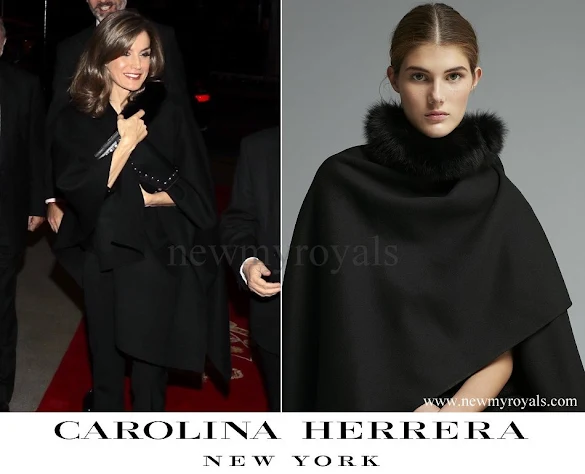 Queen Letizia wore Carolina Herrera cape