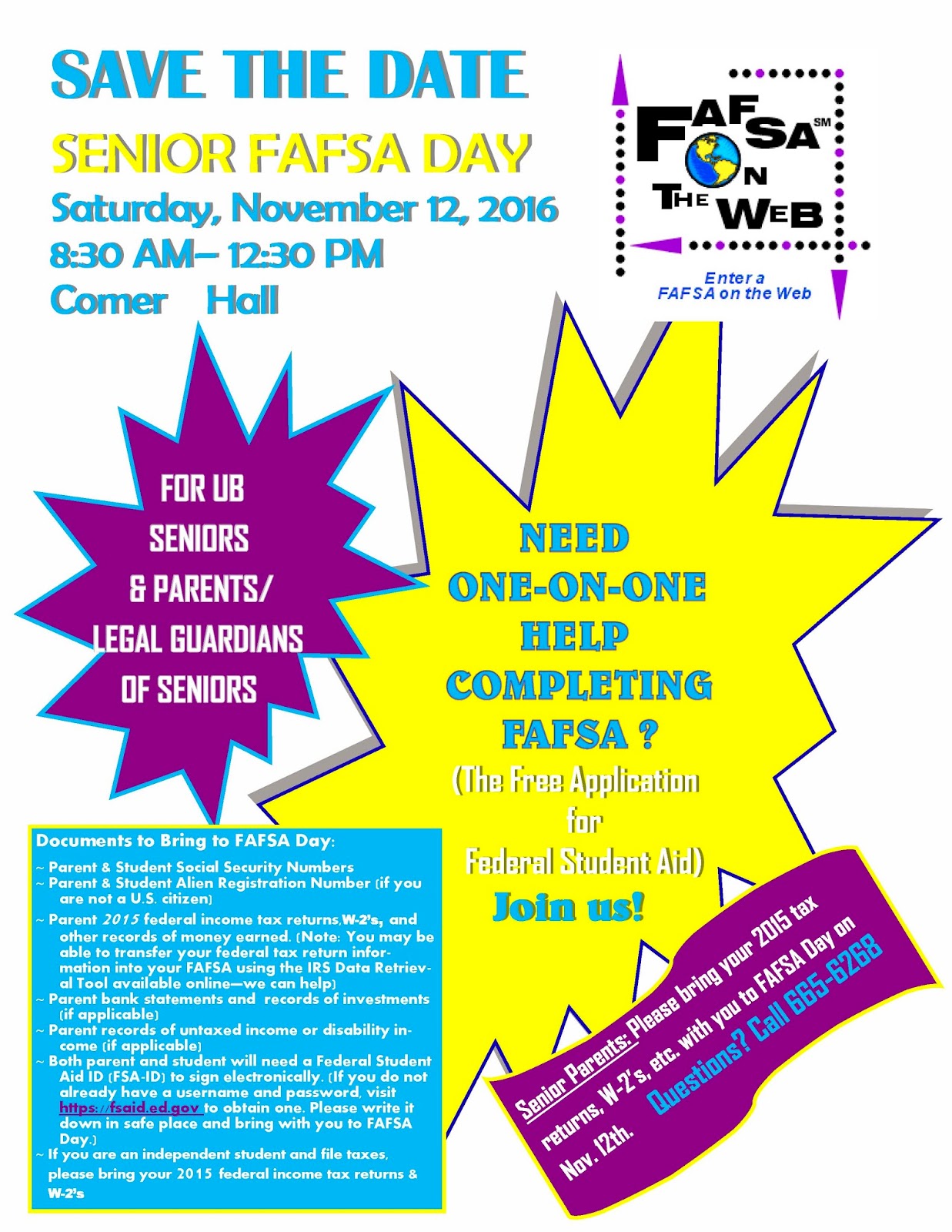 UMUB Seniors SAVE THE DATE SENIOR FAFSA DAY