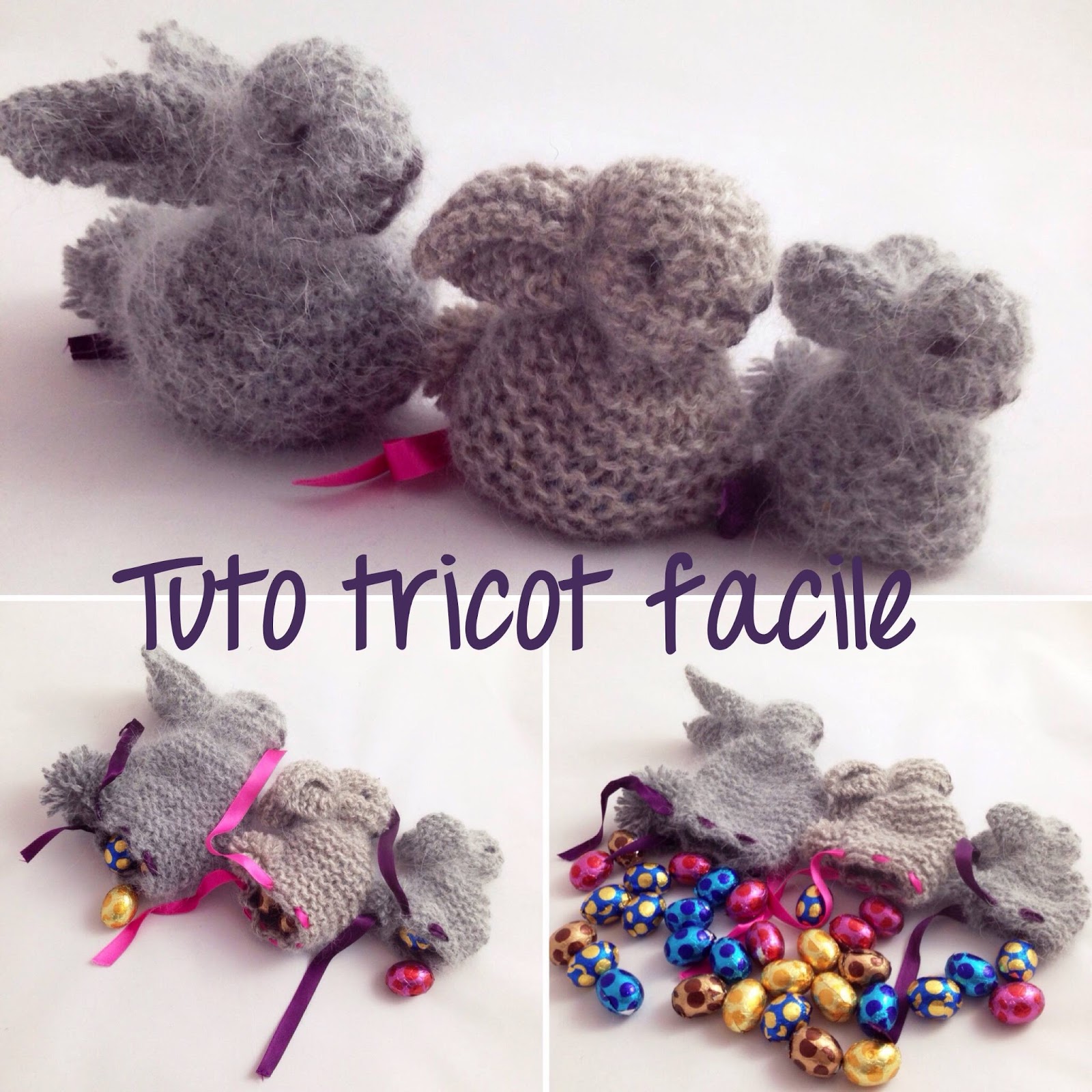Aufildesenvies Tuto Tricot Facile Lapins De Paques Pour Cacher Les Oeufs