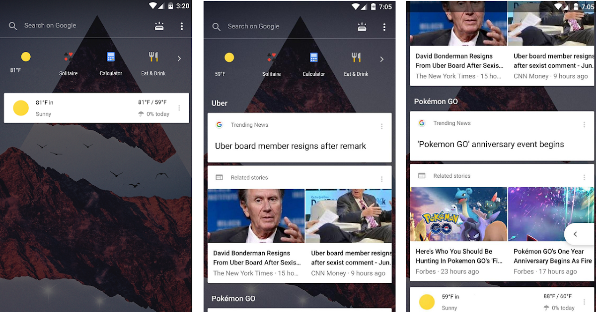 Google is testing a new transparent Google Now panel