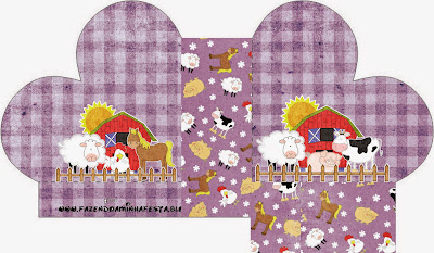 La Granja con Fondo Morado: Cajas para Imprimir Gratis. La Granja con Fondo Morado: Cajas para Imprimir Gratis.