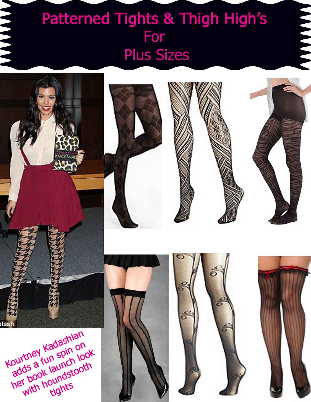 WHERE TO FIND PLUS SIZE PATTERNED TIGHTS AND THIGH HIGH'S