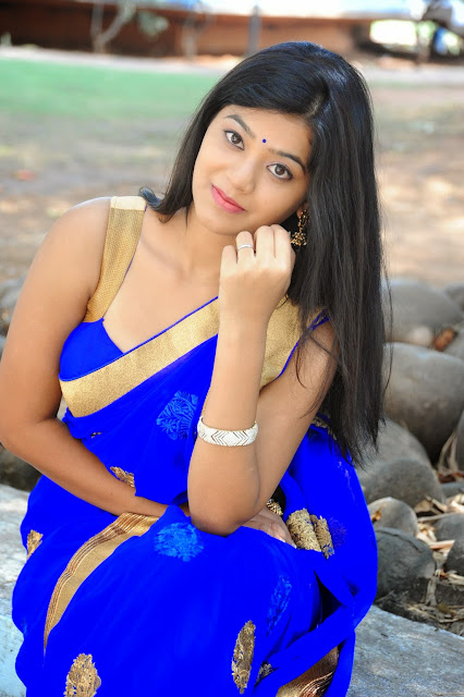 Yamini Bhaskar Hot Photos in Blue Saree | Cine South
