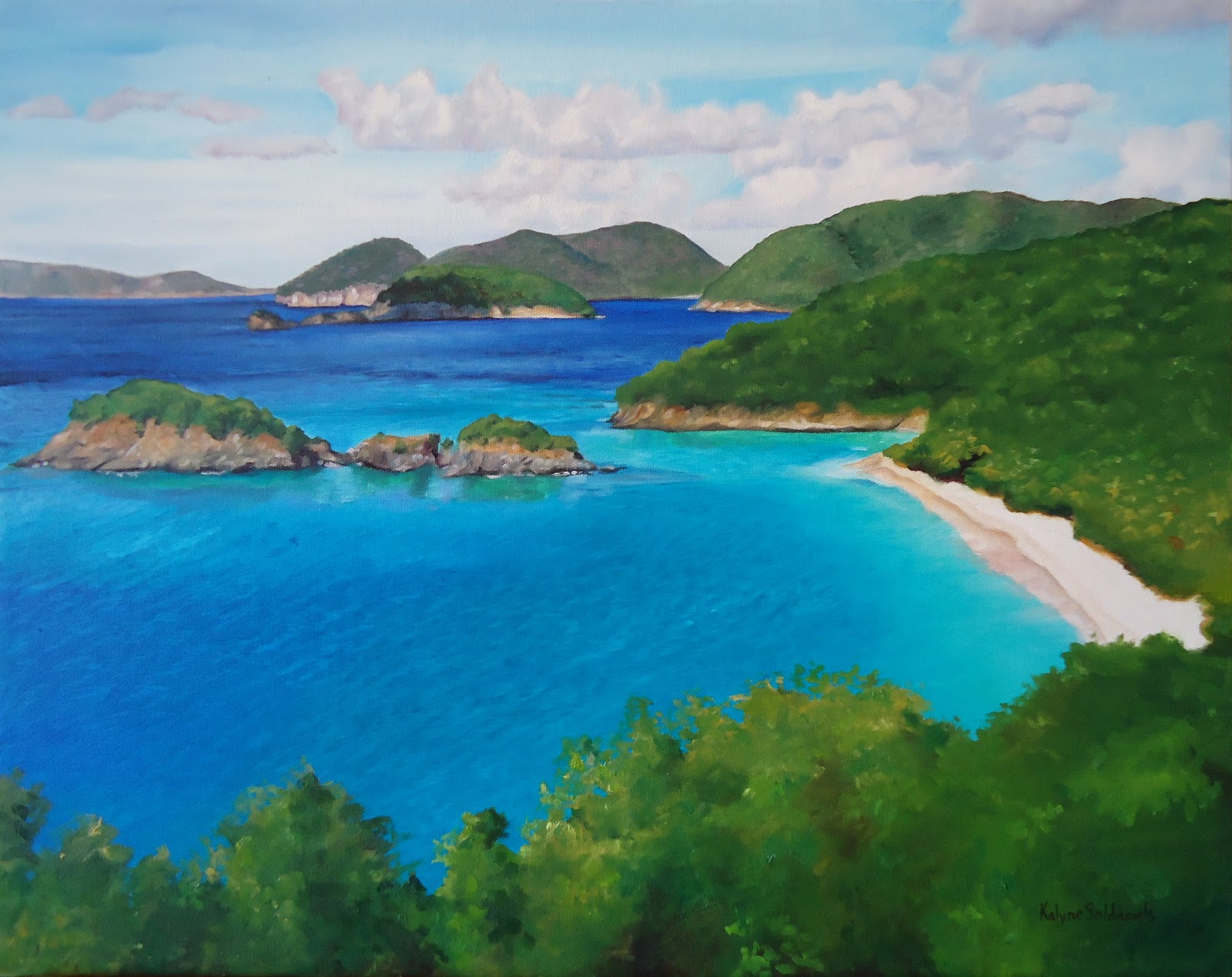 Paintings by Kalyne Soldanels Caribbean Beach