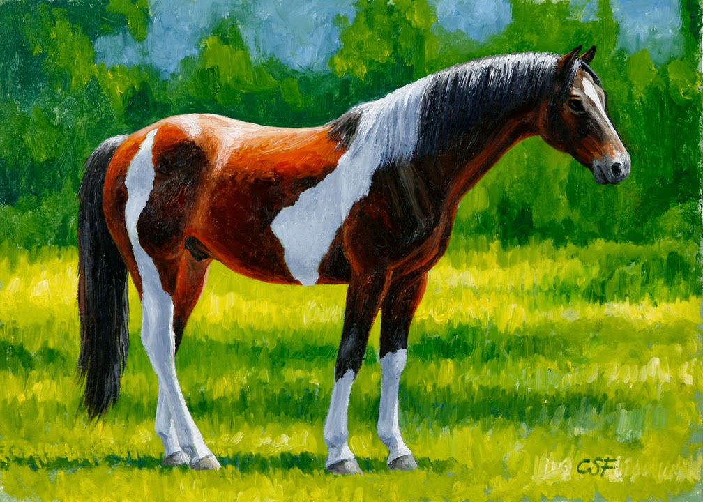 Crista Forest's Animals & Art Miniature Painting No 52 Pinto Horse