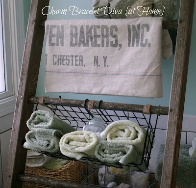 ladder vintage feed sack towel Brick Oven Bakers Port Chester, New York