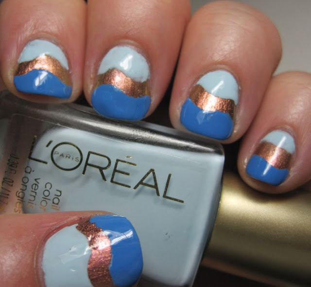 tape mani with Sally Hansen, L'Oreal, and Essie