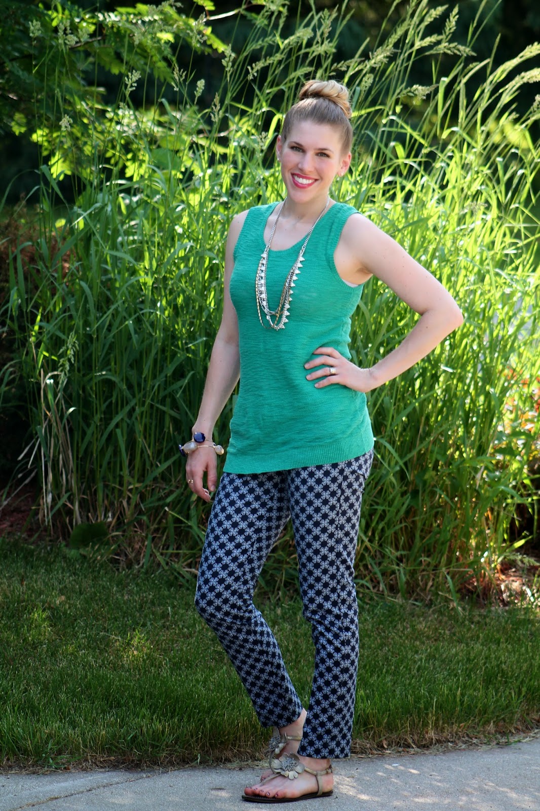 Confident Twosday: Printed Pants and Turquoise